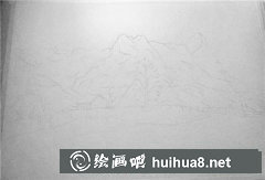 水彩畫(huà)雪山湖水教程