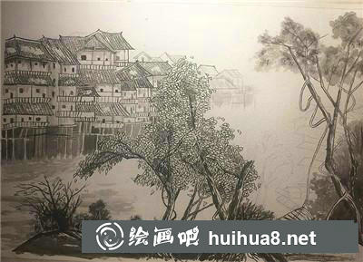 村落水彩