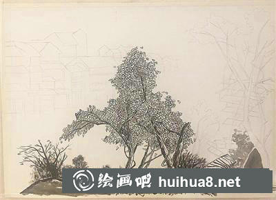 村落水彩