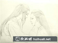 水彩畫(huà)教程古代情侶繪畫(huà)