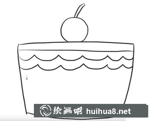 簡筆畫教程：怎么畫櫻桃蛋糕