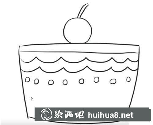 簡筆畫教程：怎么畫櫻桃蛋糕