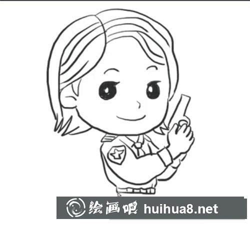 簡筆畫女警察怎么畫