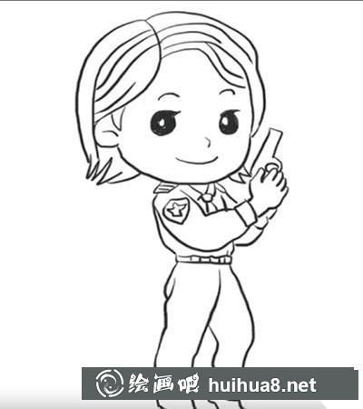 簡筆畫女警察怎么畫