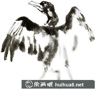 國畫鸕鶿怎么畫