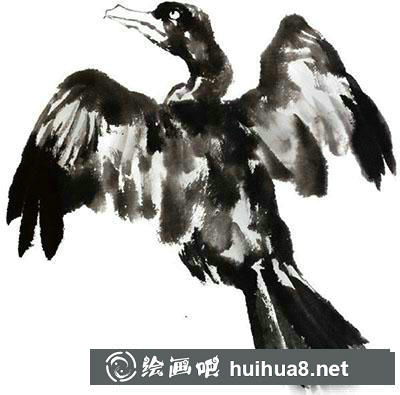 國畫鸕鶿怎么畫