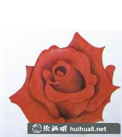 紅玫瑰著色畫(huà)法教程