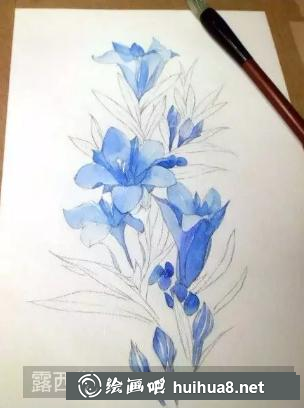 水彩畫鮮花