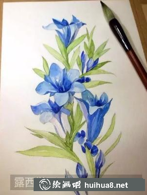水彩畫鮮花