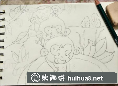 教您猴子撈月繪畫技巧