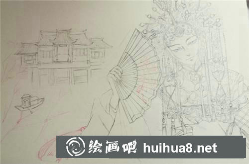虞姬水彩畫