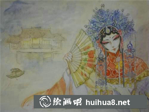 虞姬水彩畫