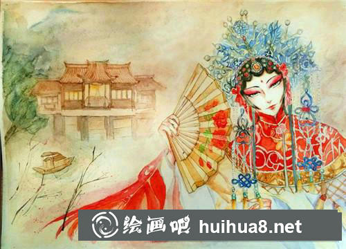 虞姬水彩畫
