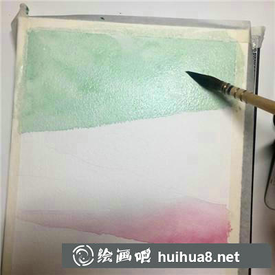 遠(yuǎn)山和樹水彩