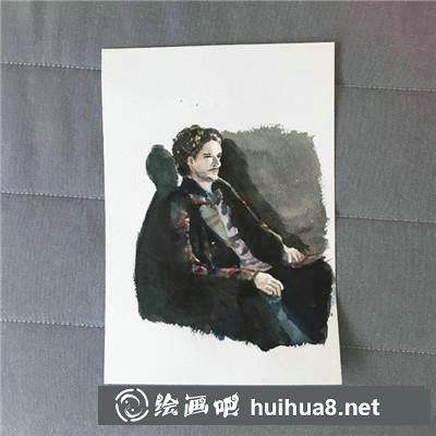 人物水彩淡化處理