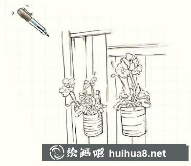 盆栽彩鉛畫(huà)