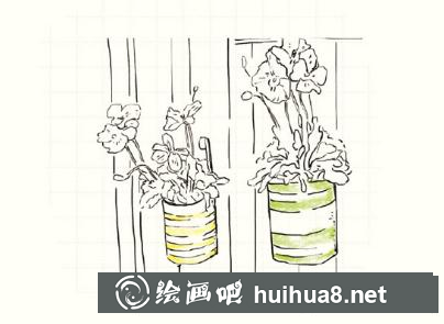 盆栽彩鉛畫(huà)