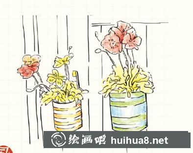 盆栽彩鉛畫(huà)