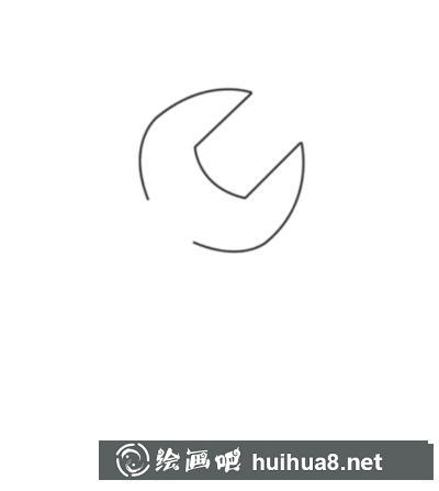 簡(jiǎn)筆畫扳手頭部缺口