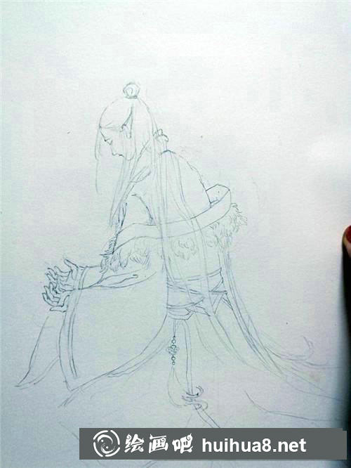 古風(fēng)男子水彩畫