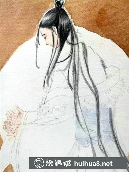 古風(fēng)男子水彩畫