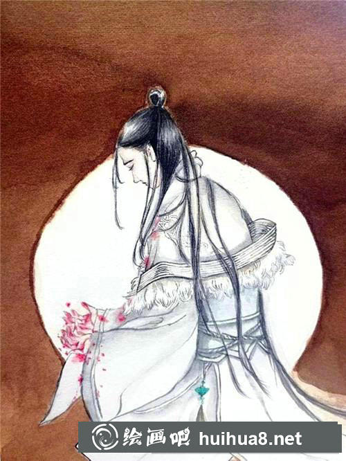 古風(fēng)男子水彩畫