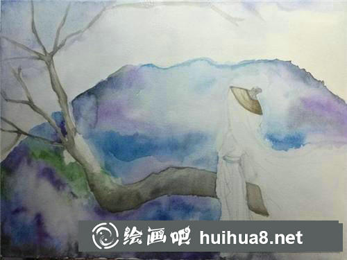 古風女子水彩畫