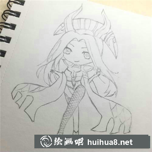 Q版羋月彩鉛畫
