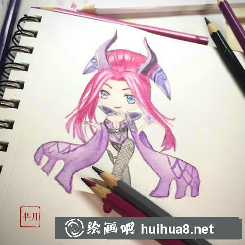 Q版羋月彩鉛畫