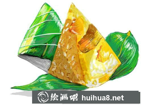 美味粽子彩鉛畫(huà)