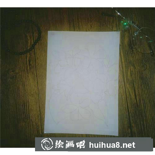 三月花彩鉛畫