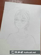 水彩描繪眼鏡少女步驟詳解