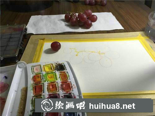 葡萄水彩畫(huà)