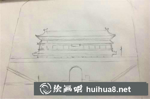 西安城墻鋼筆畫
