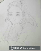 描繪托腮少女畫法