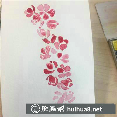 桃花水彩