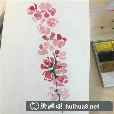 桃花水彩