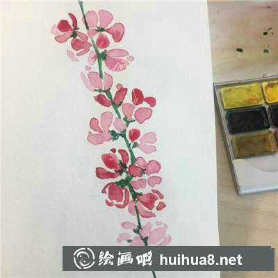 桃花水彩