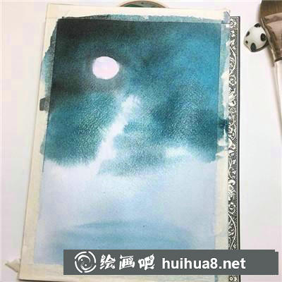 夜水彩夜空