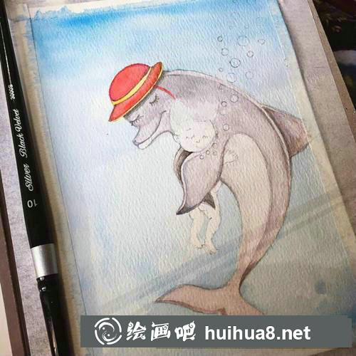 幾米的擁抱水彩畫(huà)