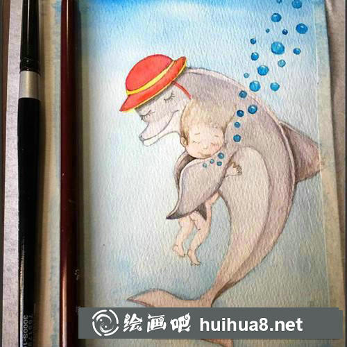 幾米的擁抱水彩畫(huà)