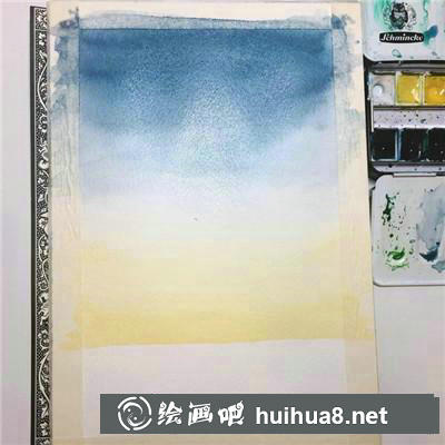 微涼的夜水彩