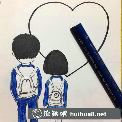 致我們單純的小美好彩鉛畫