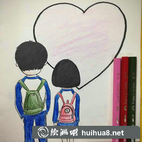 致我們單純的小美好彩鉛畫