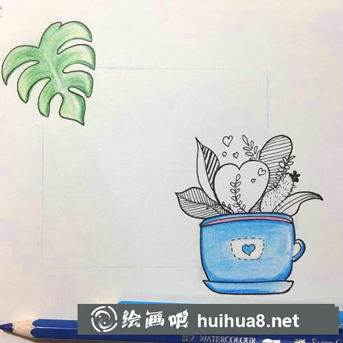 龜背竹和小綠植插畫