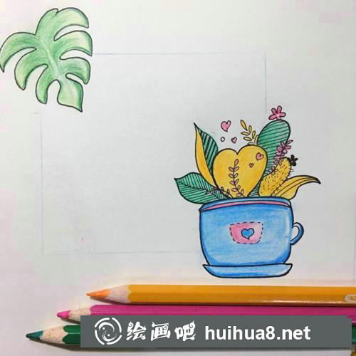龜背竹和小綠植插畫