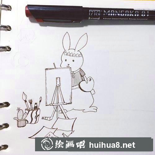 萌兔子插畫