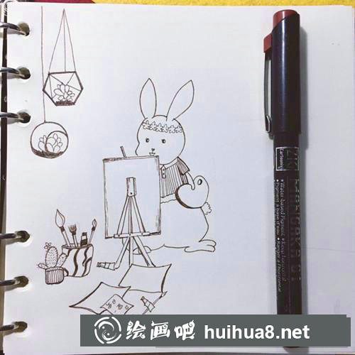 萌兔子插畫
