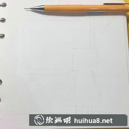 穿大衣的女孩插畫