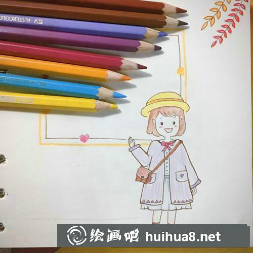 穿大衣的女孩插畫